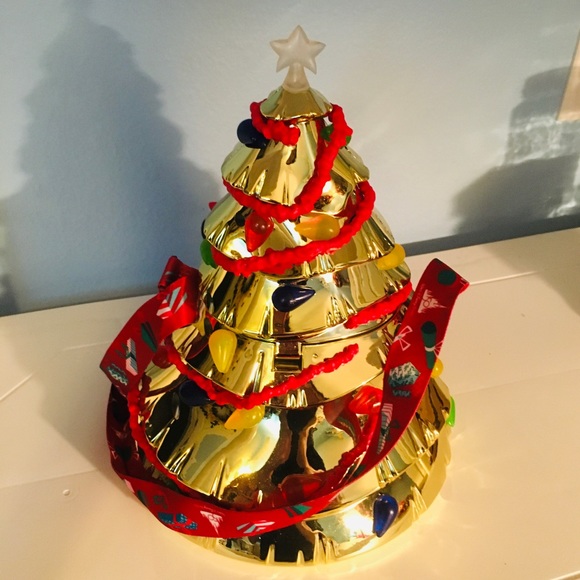 ✨ Disney World 50th Celebration Gold Light Up Christmas Tree Popcorn Bucket ✨ - Picture 12 of 12